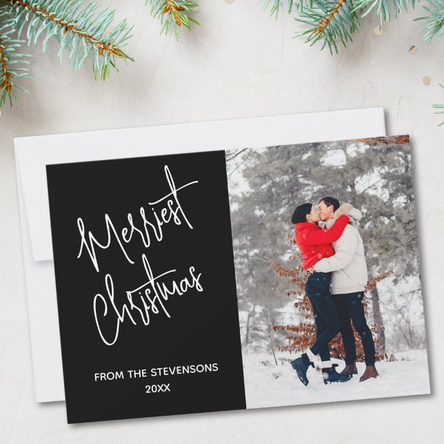 Cartes Pour Fêtes Annuelles Photo de Noël la plus moderne Noir (Créateur téléchargé)