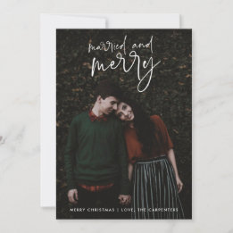 Cartes Pour Fêtes Annuelles Photo de Noël mariée et mariée
