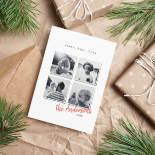 Cartes Pour Fêtes Annuelles Photo de Noël minimale moderne