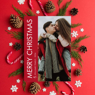 Cartes Pour Fêtes Annuelles Photo de Noël minimaliste moderne