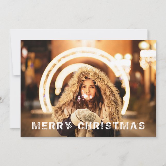 Cartes Pour Fêtes Annuelles Photo de Noël moderne (Devant)