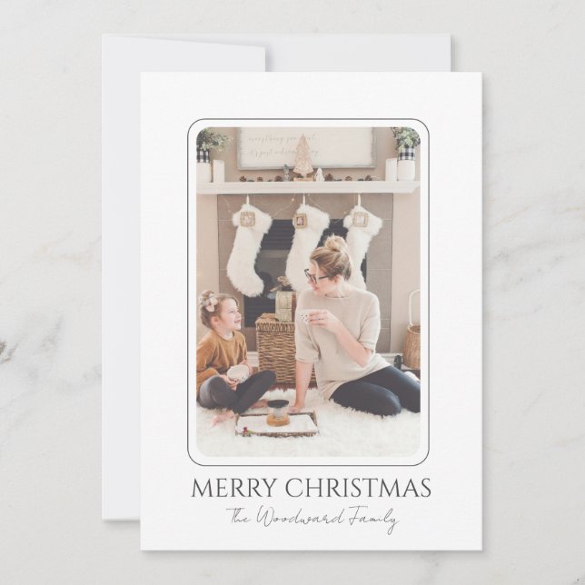 Cartes Pour Fêtes Annuelles Photo de Noël moderne classique (Devant)