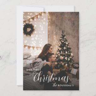 Cartes Pour Fêtes Annuelles Photo de Noël moderne Couple personnalisée