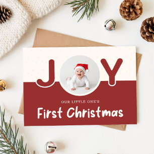 Cartes Pour Fêtes Annuelles Photo de Noël moderne de bébé nouveau-né pour les