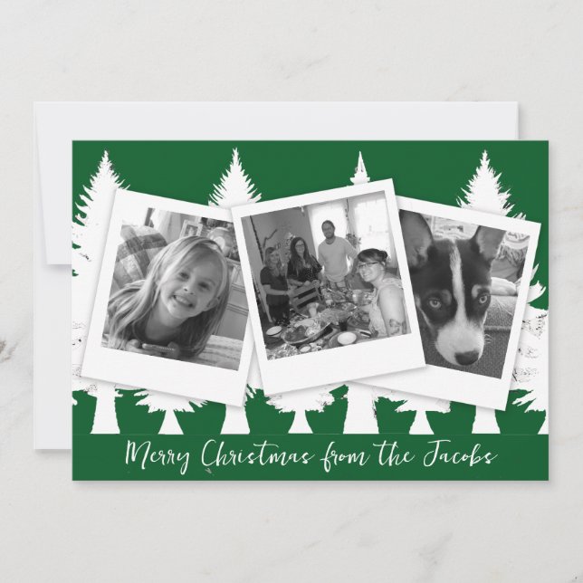 Cartes Pour Fêtes Annuelles Photo de Noël moderne en noir et blanc (Devant)