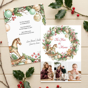 Cartes Pour Fêtes Annuelles Photo de Noël nostalgique d'une famille de quatre