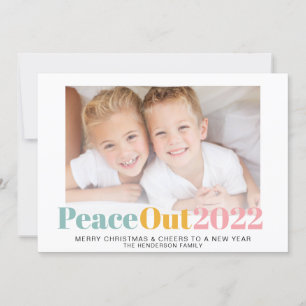 Cartes Pour Fêtes Annuelles Photo de Noël Peace Out 2022