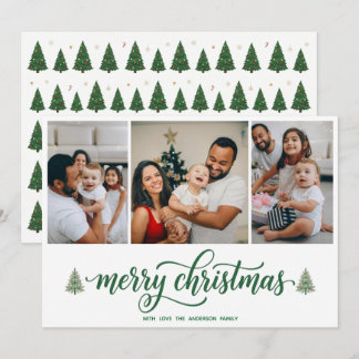 Cartes Pour Fêtes Annuelles Photo de Noël personnalisé pour la famille & Texte
