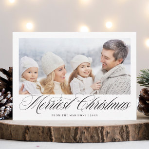 Cartes Pour Fêtes Annuelles Photo de Noël romantique horizontal avec Joyeux No