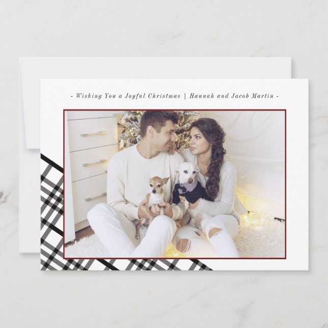 Cartes Pour Fêtes Annuelles Photo de Noël simple et classique (Devant)