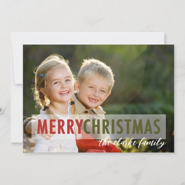 Cartes Pour Fêtes Annuelles Photo de Noël simple et moderne (Devant)