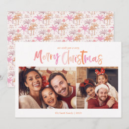 Cartes Pour Fêtes Annuelles Photo de Noël tropical avec palmiers