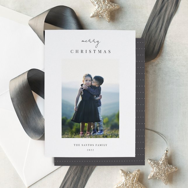 Cartes Pour Fêtes Annuelles Photo de Noël verticale minimaliste moderne (Créateur téléchargé)