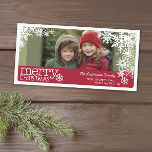Cartes Pour Fêtes Annuelles Photo de Noël - Whimsical Let It Snow Snowflakes