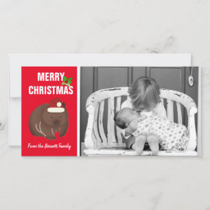 Cartes Pour Fêtes Annuelles Photo de Noël Wombat