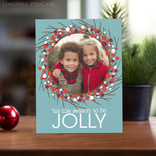 Cartes Pour Fêtes Annuelles Photo de Noël Wreath