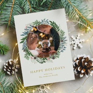 Cartes Pour Fêtes Annuelles Photo de Noël Wreath