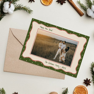 Cartes Pour Fêtes Annuelles Photo de Nouvel An dans un cadre dessiné à la main