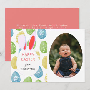 Cartes Pour Fêtes Annuelles Photo de Pâques avec des motifs modernes élégants