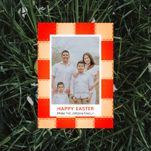 Cartes Pour Fêtes Annuelles Photo de Pâques élégant corail et crème Joyeuses P