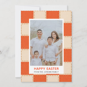 Cartes Pour Fêtes Annuelles Photo de Pâques élégant corail et crème Joyeuses P