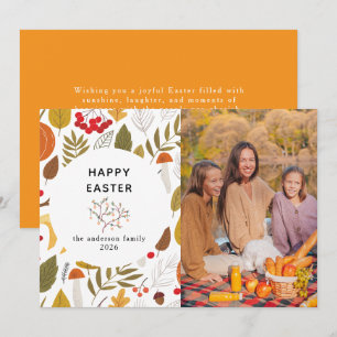 Cartes Pour Fêtes Annuelles Photo de Pâques élégant moderne floral et œufs Joy