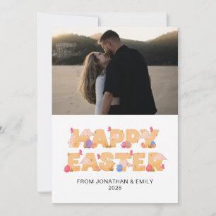 Cartes Pour Fêtes Annuelles Photo de Pâques élégant simple motif moderne Joyeu