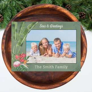 Cartes Pour Fêtes Annuelles Photo de plage Noël