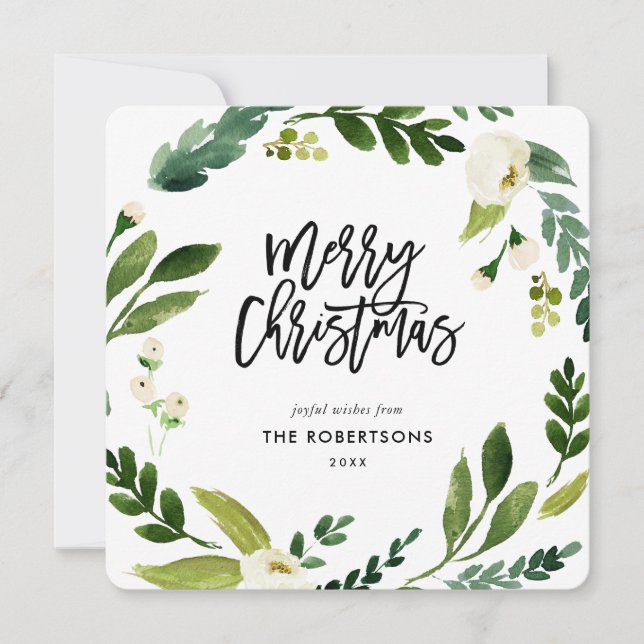 Cartes Pour Fêtes Annuelles Photo de serres fleurs vertes (Devant)