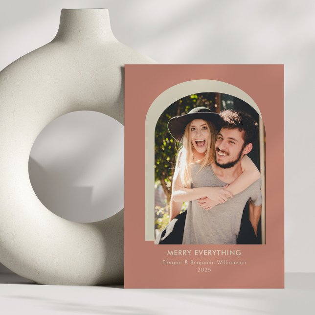 Cartes Pour Fêtes Annuelles Photo de Terre Cuite d'Arche Moderne Joyeux Tout (Créateur téléchargé)