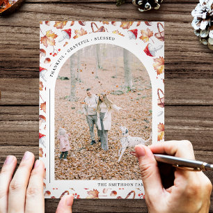 Cartes Pour Fêtes Annuelles Photo de Thanksgiving Remerciements Reconnaissant 