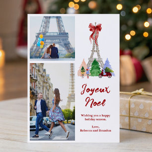 Cartes Pour Fêtes Annuelles Photo de vacances de Noël à la Tour Eiffel de Pari