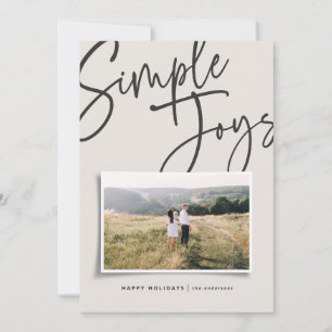 Cartes Pour Fêtes Annuelles Photo de vacances de script moderne, minimaliste e
