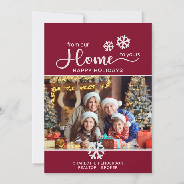 Cartes Pour Fêtes Annuelles Photo d'entreprise personnalisée (Devant)