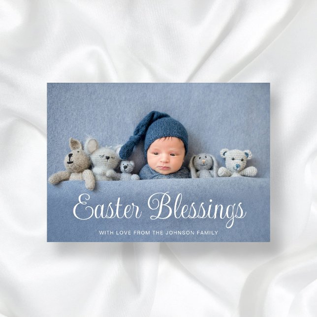 Cartes Pour Fêtes Annuelles Photo des Bénédictions de Pâques modernes (Modern Easter Blessings Photo Holiday Card)