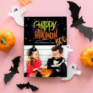 Cartes Pour Fêtes Annuelles Photo d'Halloween brillante et festive