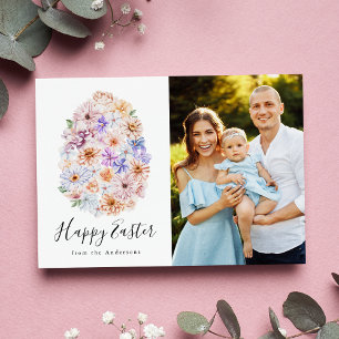 Cartes Pour Fêtes Annuelles Photo d'Oeuf de Pâques Floral du printemps