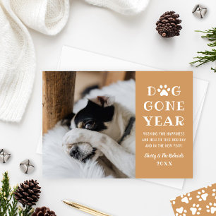 Cartes Pour Fêtes Annuelles Photo Dog Gone Year Funny Cognac Pet