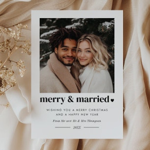 Cartes Pour Fêtes Annuelles Photo du coeur de Joyeux et Marié