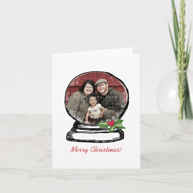 Cartes Pour Fêtes Annuelles Photo du Globe de neige de Noël (Devant)