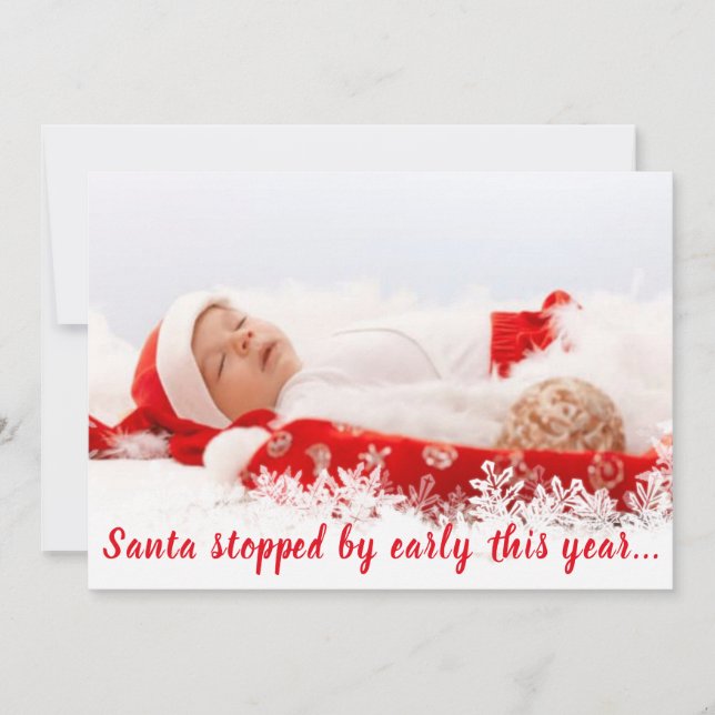 Cartes Pour Fêtes Annuelles Photo du nouveau-né de Noël (Devant)