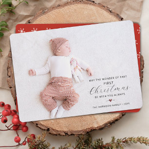 Cartes Pour Fêtes Annuelles Photo du premier Noël de bébé