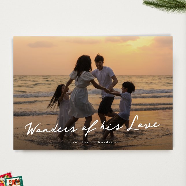 Cartes Pour Fêtes Annuelles Photo élégante Merveilles religieuses de son amour (Créateur téléchargé)