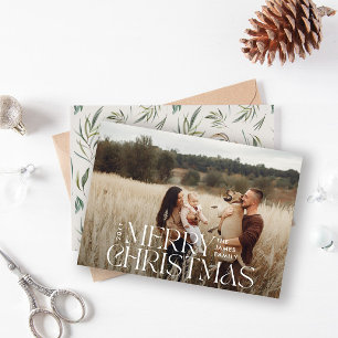 Cartes Pour Fêtes Annuelles Photo élégante moderne minimale botanique naturell