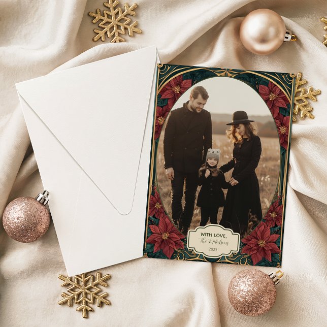 Cartes Pour Fêtes Annuelles Photo Emerald Baroque Christmas (Créateur téléchargé)