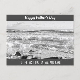 Cartes Pour Fêtes Annuelles Photo en noir et blanc des vagues de l'océan Atlan