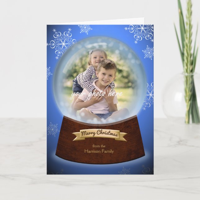 Cartes Pour Fêtes Annuelles Photo en verre de vacances de neige d'hiver (Devant)