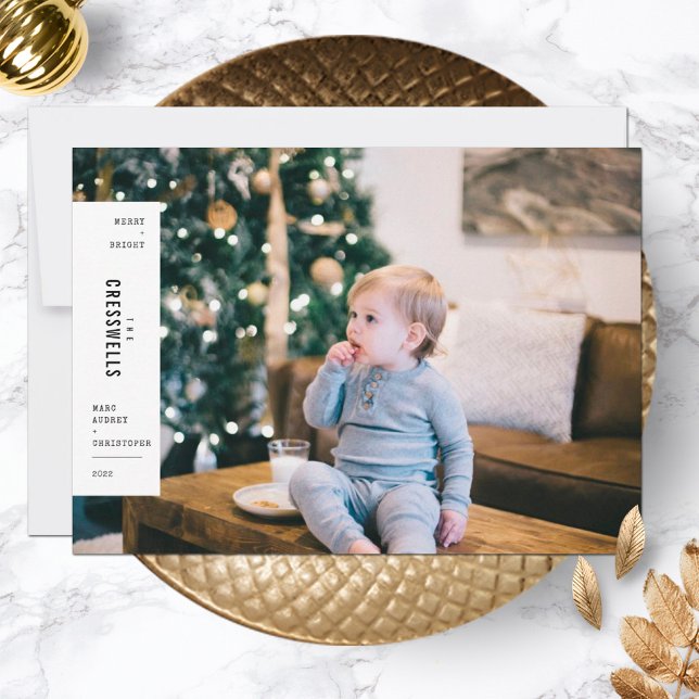 Cartes Pour Fêtes Annuelles Photo esthétique minimaliste de Noël familial (Créateur téléchargé)