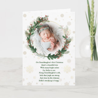 Cartes Pour Fêtes Annuelles Photo et nom de la petite-fille 1er Noël