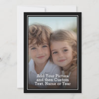 Photo et texte personnalisés avec bordure noire